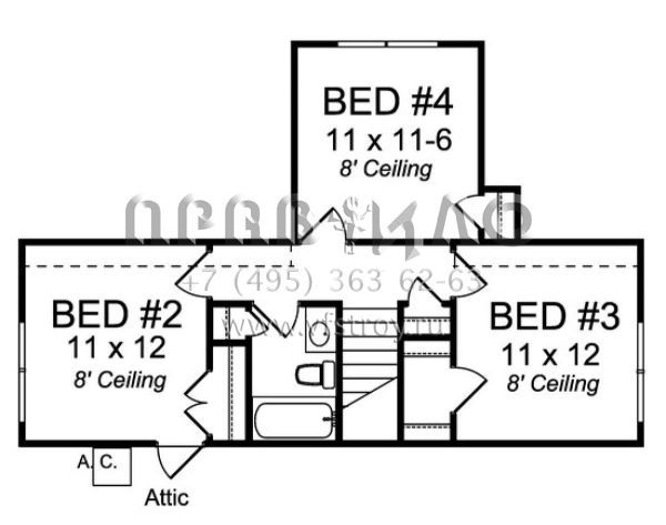 Проект двухэтажного дома с гаражом на две машины в американском стиле S5-157 (4848-00041)