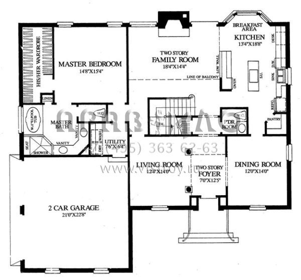 Проект двухэтажного дома с гаражом на две машины в стиле Ранчо S5-259 (7922-00002)