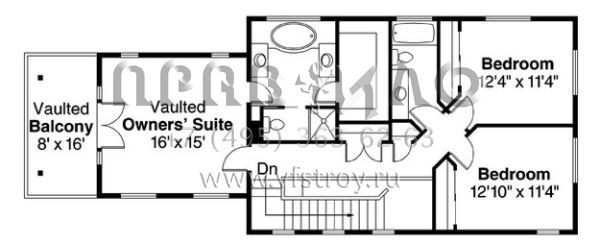 Проект двухэтажного дома с гаражом на две машины в современном стиле S5-200 (035-00599)