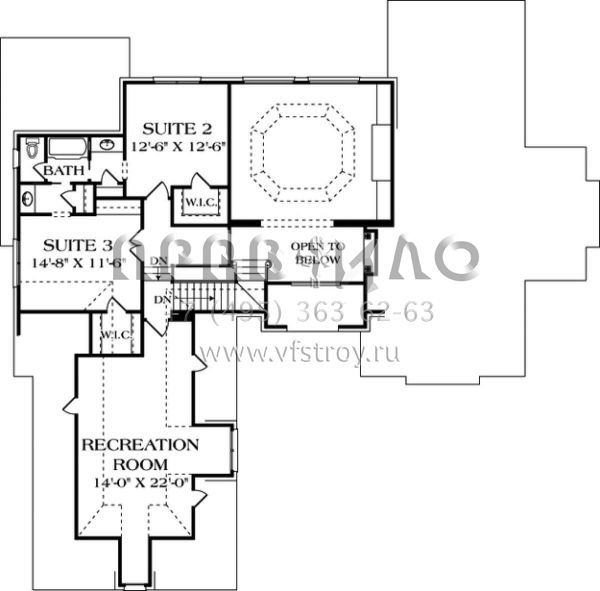 Проект двухэтажного дома с гаражом на две машины в стиле Ранчо S5-433 (3323-00279)