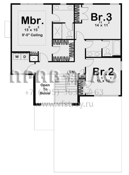 Проект двухэтажного дома с гаражом на две машины в современном стиле S5-193 (963-00479)