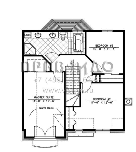 Проект двухэтажного дома с гаражом на одну машину в английском стиле S5-132 (1785-00086)