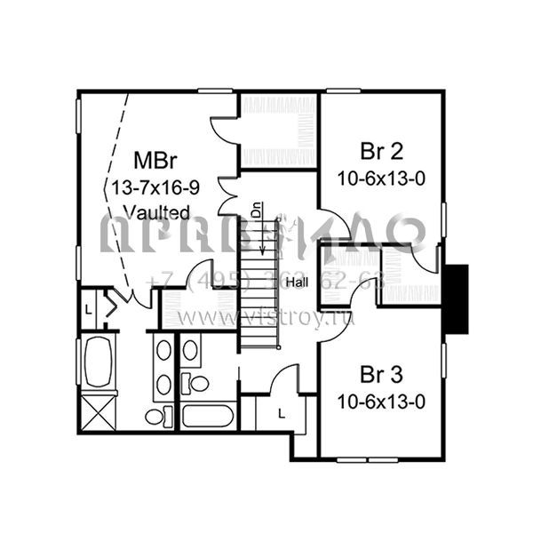 Проект одноэтажного дома с гаражом на две машины в стиле Ранчо S5-185 (5633-00309)