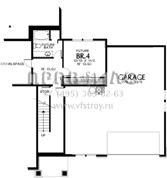 Проект двухэтажного дома с гаражом на две машины в американском стиле S5-235 (2559-00424)