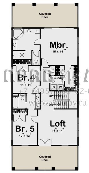 Проект двухэтажного дома без гаража в прибрежном стиле S5-261 (963-00375)