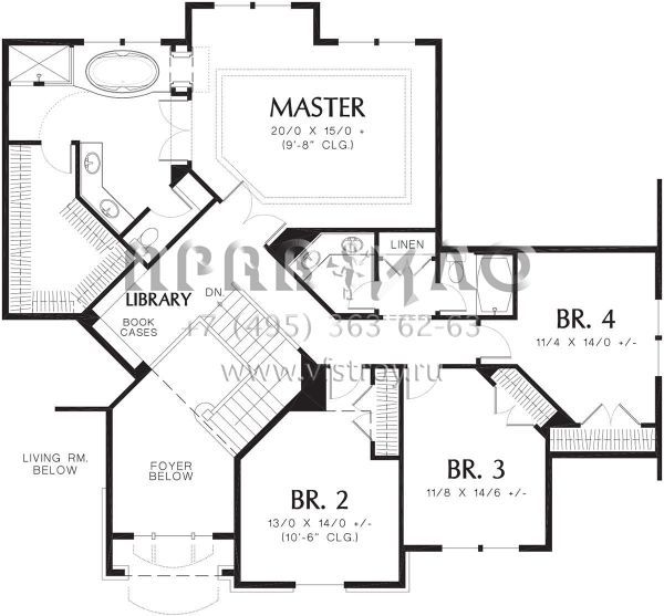 Проект двухэтажного дома с гаражом на две машины в стиле Ранчо S5-316 (2559-00530)