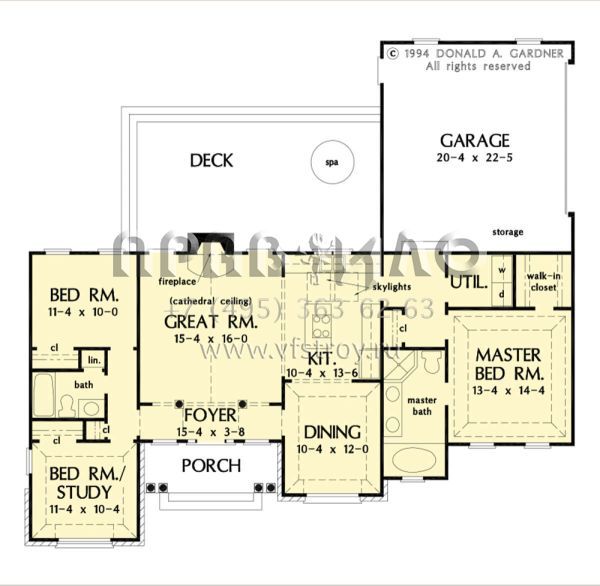 Проект одноэтажного дома с гаражом на две машины в стиле Ранчо S5-137 (2865-00361)