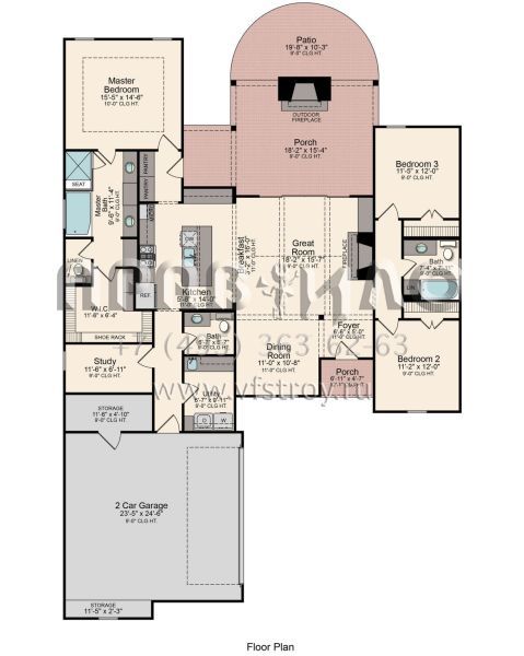 Проект одноэтажного дома с гаражом на две машины в стиле Ранчо S5-178 (5995-00009)
