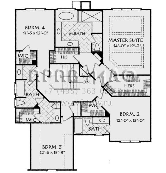 Проект двухэтажного дома с гаражом на две машины в английском стиле S5-301 (8594-00115)