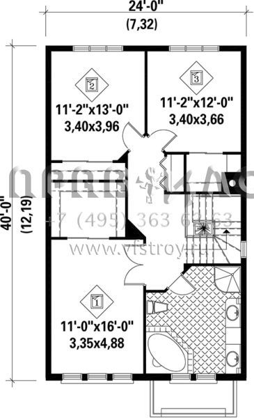 Проект двухэтажного дома с гаражом на одну машину в английском стиле S5-156 (6146-00044)