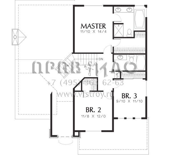 Проект двухэтажного дома с гаражом на две машины в американском стиле S5-176 (2559-00227)