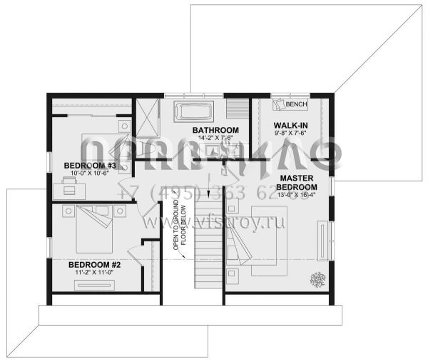 Проект двухэтажного дома без гаража в современном стиле S5-263 (034-01329)