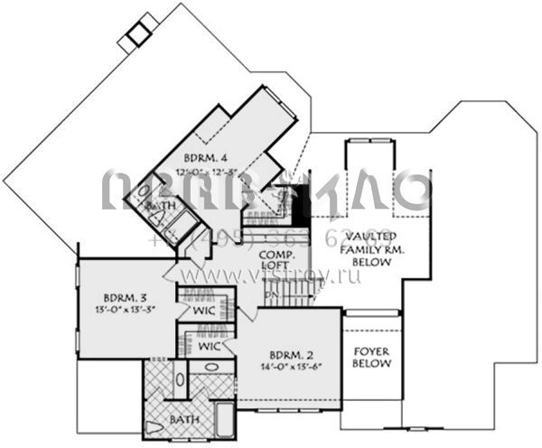 Проект двухэтажного дома с гаражом на три и более машин в английском стиле S5-287 (8594-00057)