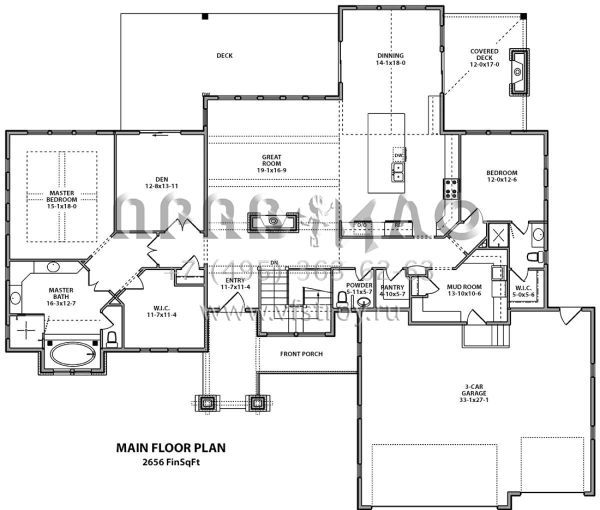 Проект одноэтажного дома с гаражом на три и более машин в скандинавском стиле S5-247 (5631-00081)