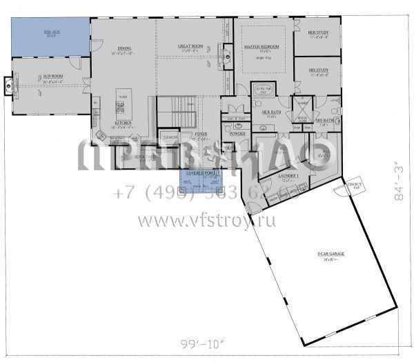 Проект двухэтажного дома с гаражом на три и более машин в стиле Шале S5-488 (286-00091)
