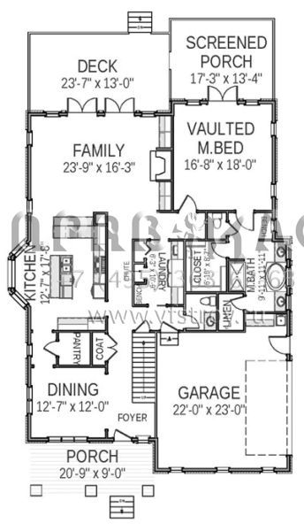 Проект двухэтажного дома с гаражом на две машины в стиле Ранчо S5-252 (6849-00011)