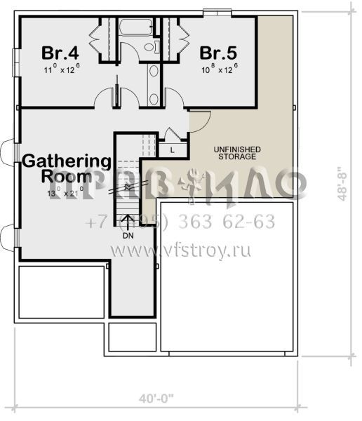 Проект одноэтажного дома с гаражом на две машины в стиле Ранчо S5-204 (402-01748)