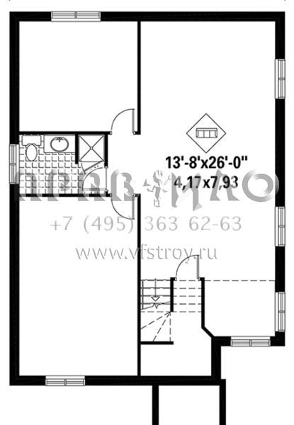Проект одноэтажного дома без гаража в американском стиле S5-193 (6146-00267)