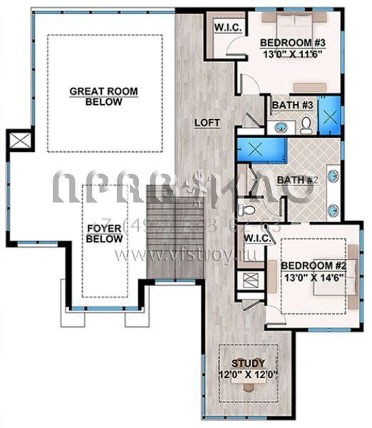 Проект двухэтажного дома с гаражом на три и более машин в современном стиле S5-347 (207-00036)