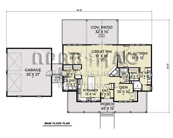 Проект двухэтажного дома с гаражом на две машины в современном стиле S5-267 (2464-00069)