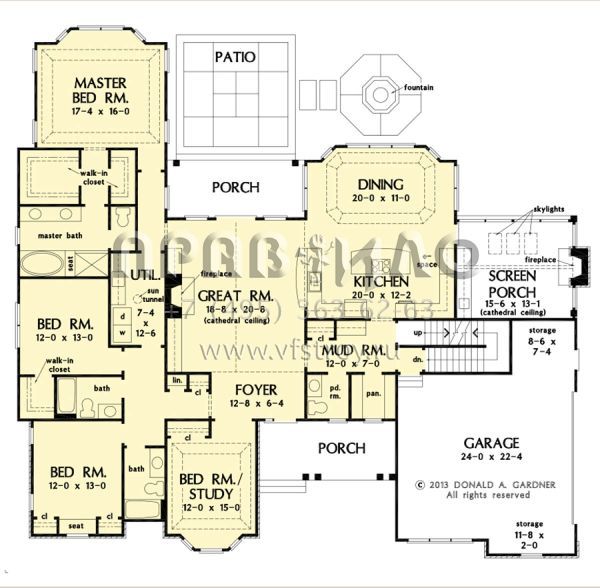 Проект одноэтажного дома с гаражом на две машины в стиле Ранчо S5-250 (2865-00323)
