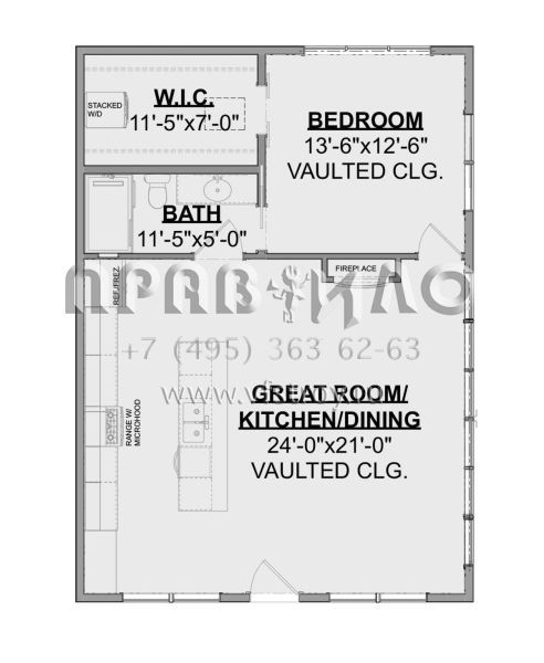 Проект одноэтажного дома без гаража в современном стиле S5-81 (1462-00033)