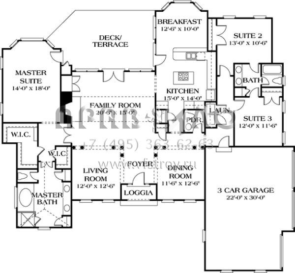 Проект одноэтажного дома с гаражом на две машины в современном стиле S5-232 (3323-00135)