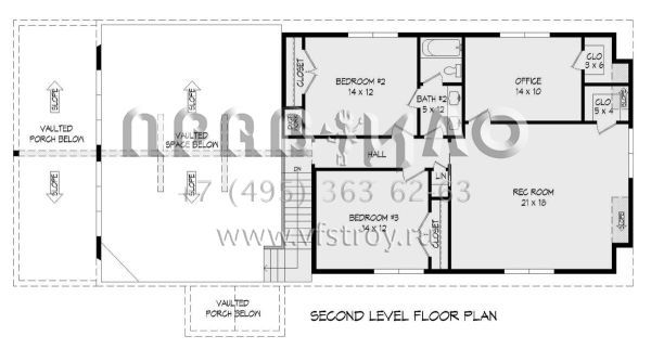 Проект двухэтажного дома с гаражом на две машины в стиле Шале S5-246 (940-00560)