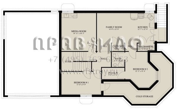 Проект двухэтажного дома с гаражом на три и более машин в английском стиле S5-269 (2802-00048)