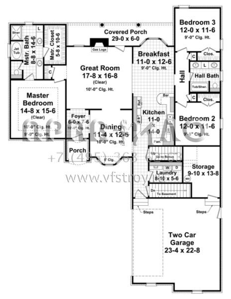 Проект двухэтажного дома с гаражом на две машины в английском стиле S5-178 (348-00088)