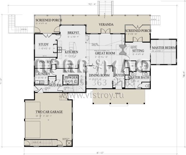 Проект двухэтажного дома с гаражом на две машины в современном стиле S5-426 (3290-00001)