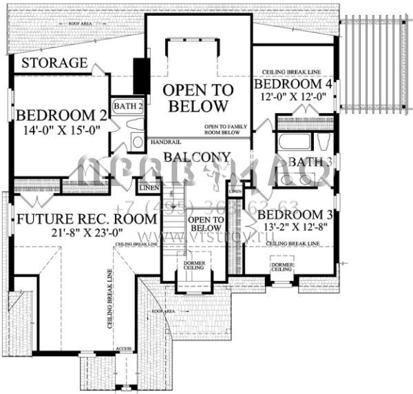 Проект двухэтажного дома с гаражом на две машины в стиле Ранчо S5-248 (7922-00223)