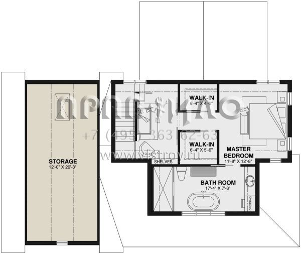 Проект одноэтажного дома с гаражом на одну машину в современном стиле S5-213 (034-01319)