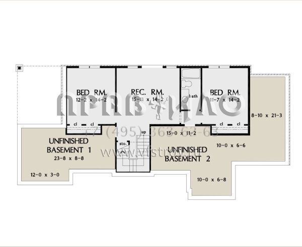 Проект одноэтажного дома с гаражом на две машины в американском стиле S5-239 (2865-00209)