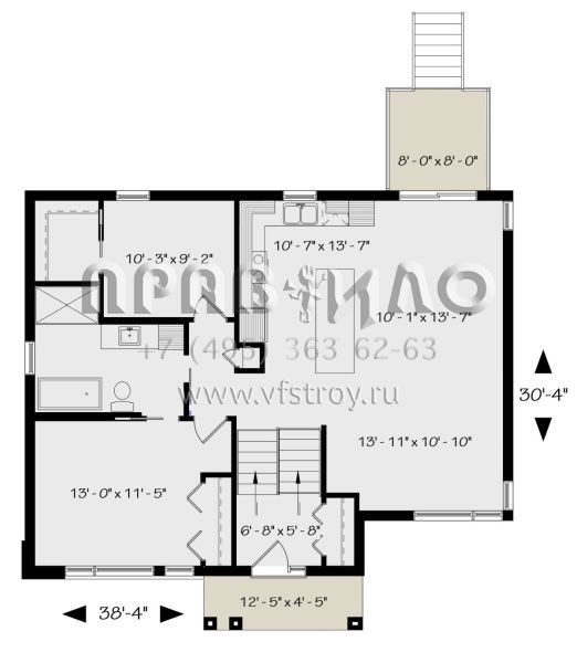Проект одноэтажного дома без гаража в современном стиле S5-102 (034-01228)