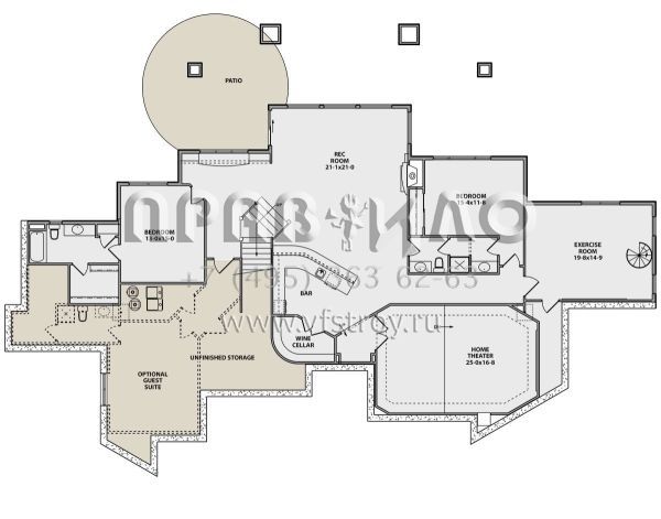Проект одноэтажного дома с гаражом на три и более машин в стиле Шале S5-322 (5631-00085)