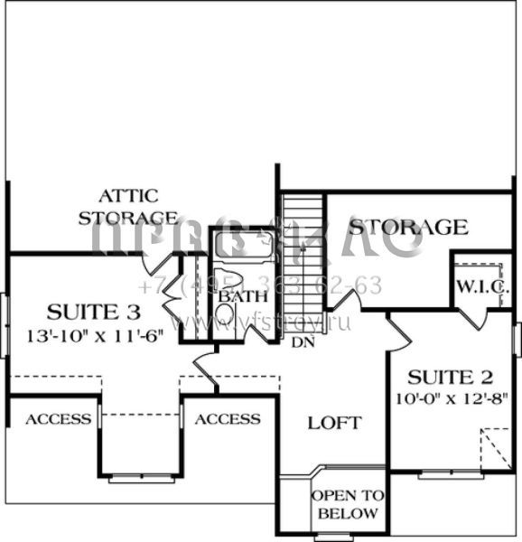 Проект двухэтажного дома с гаражом на две машины в американском стиле S5-177 (3323-00049)
