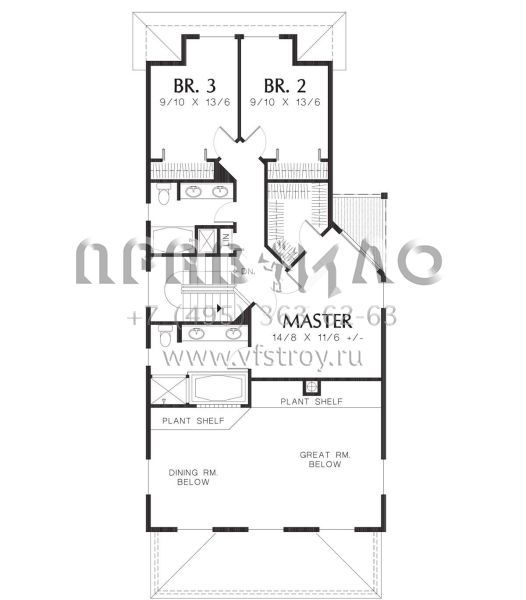 Проект двухэтажного дома с гаражом на две машины в американском стиле S5-158 (2559-00256)