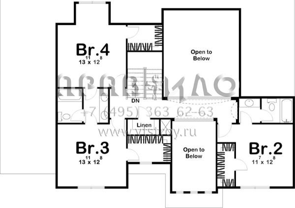 Проект особняка с гаражом на две машины в английском стиле S5-252 (963-00267)