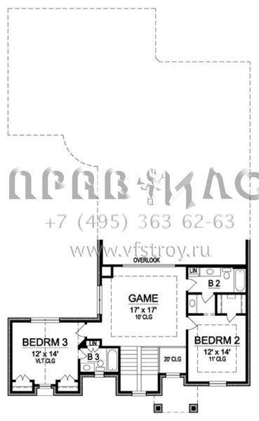 Проект двухэтажного дома с гаражом на три машины в английском стиле S5-306 (5445-00078)
