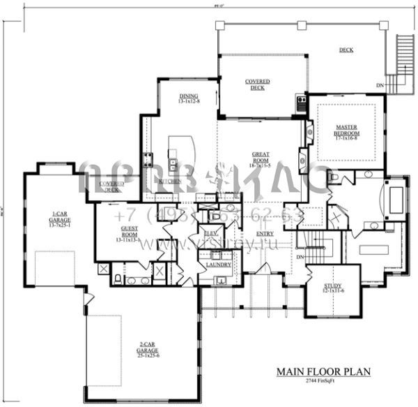 Проект одноэтажного дома с гаражом на три и более машин в стиле Шале S5-396 (5631-00056)
