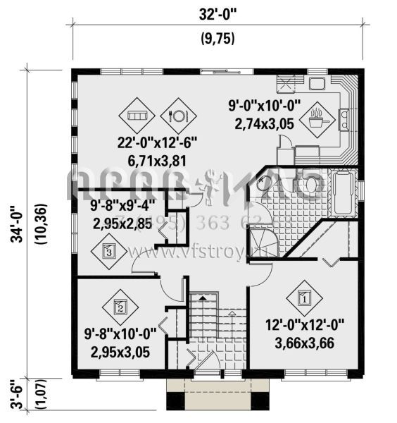 Проект одноэтажного дома без гаража в современном стиле S5-101 (6146-00582)