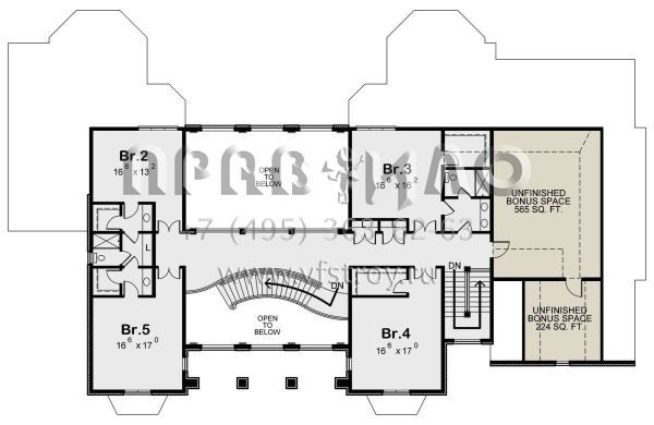 Проект двухэтажного дома с гаражом на три и более машин в современном стиле S5-656 (402-01587)