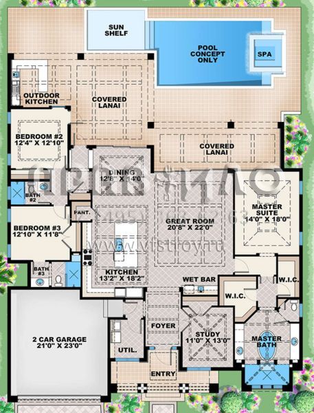 Проект одноэтажного дома с гаражом на две машины в современном стиле S5-249 (1018-00237)