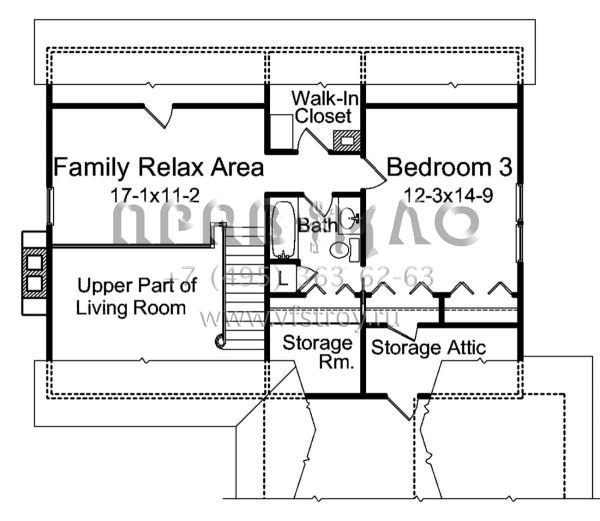 Проект двухэтажного дома с гаражом на две машины в стиле Ранчо S5-180 (5633-00427)