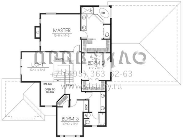 Проект двухэтажного дома с гаражом на три и более машин в английском стиле S5-378 (692-00071)