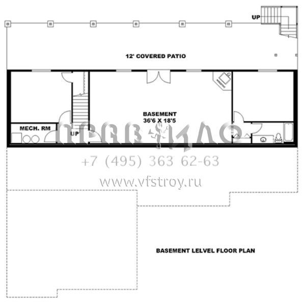 Проект одноэтажного дома с гаражом на три и более машин в американском стиле S5-403 (039-00701)