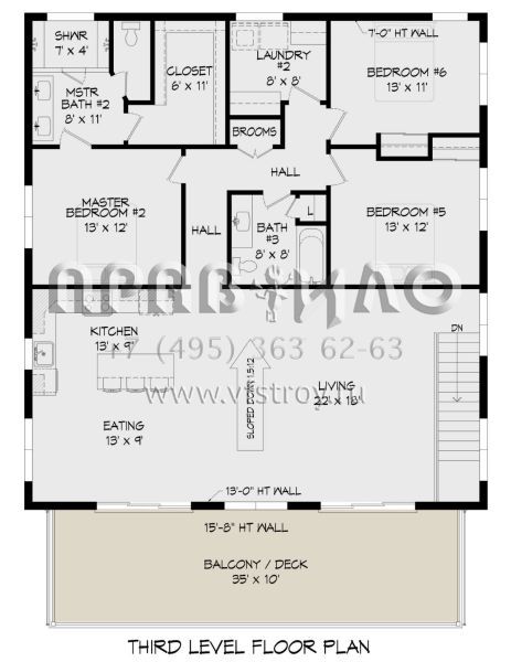 Проект трехэтажного дома с гаражом на три и более машин в современном стиле S5-350 (940-00402)