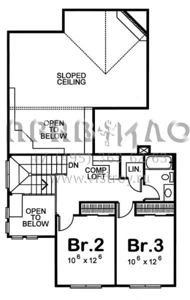 Проект двухэтажного дома с гаражом на две машины в стиле Ранчо S5-188 (402-00904)