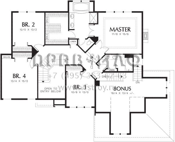 Проект двухэтажного дома с гаражом на три и более машин в английском стиле S5-268 (2559-00435)